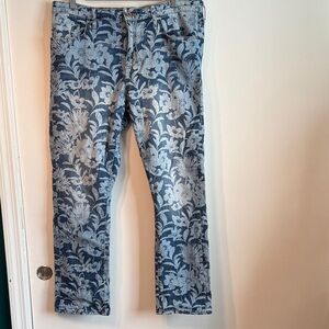 Pilcro by Anthropologie Blue Floral Jeans